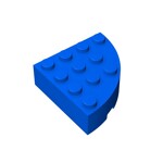 Brick, Round Corner 4 x 4 Full Brick #2577 - 23-Blue