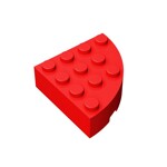 Brick, Round Corner 4 x 4 Full Brick #2577 - 21-Red