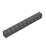 Technic Brick 1 x 10 [9 Holes] #2730 - 199-Dark Bluish Gray