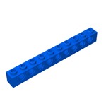 Technic Brick 1 x 10 [9 Holes] #2730 - 23-Blue