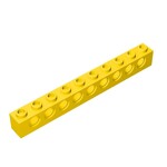 Technic Brick 1 x 10 [9 Holes] #2730 - 24-Yellow