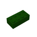 Brick 2 x 4 #3001 - 141-Dark Green