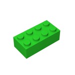 Brick 2 x 4 #3001 - 37-Bright Green