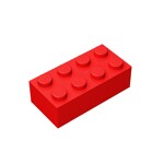 Brick 2 x 4 #3001 - 21-Red