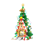 JAKI JK5128 Christmas Elf Tree House Hand Rotating Music Box