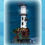 ZHEGAO 613003 Fishing Village Lighthouse