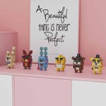 MOC-89132 FNAF Freddy Fazbear Chica and Cupcake Bonnie Foxy Golden Freddy and Springtrap