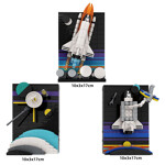 MOC-170937 Tales of the Space Age Voyager over the Rings of Saturn Space Shuttle Launch