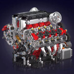 MouldKing 10130 F488 Supercar V8 Engine With Motor