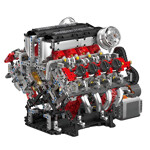 MouldKing 10130 F488 Supercar V8 Engine With Motor