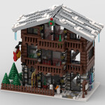 MOC-91029 Winter Architecture Alpine Lodge