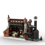MOC-162963 Winter Village-Chocolate Factory Snowy Christmas Street Building Blocks