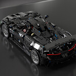 HAPPY BUILD XQ1001-A Motor Black McLaren P1 Hypercar