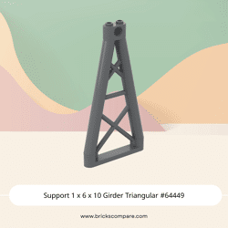 Support 1 x 6 x 10 Girder Triangular #64449 - 199-Dark Bluish Gray