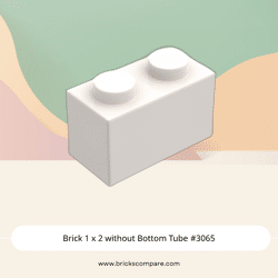 Brick 1 x 2 without Bottom Tube #3065 - 1-White