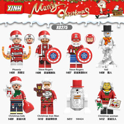 XINH 1410 8 minifigures: Super Heroes Santa minifigures