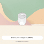 Brick Round 1 x 1 Open Stud #3062 - 40-Trans-Clear