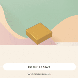 Flat Tile 1 x 1 #3070 - 297-Pearl Gold