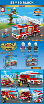 SEMBO 603040 Fire Front Line: Fire Ladder Car