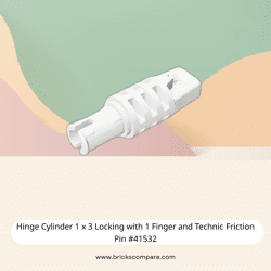Hinge Cylinder 1 x 3 Locking with 1 Finger and Technic Friction Pin #41532 - 1-White
