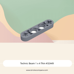Technic Beam 1 x 4 Thin #32449 - 315-Flat Silver