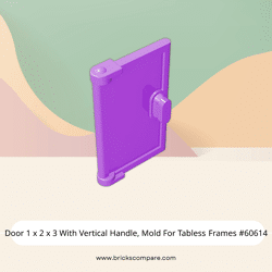 Door 1 x 2 x 3 With Vertical Handle, Mold For Tabless Frames #60614 - 324-Medium Lavender