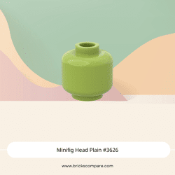 Minifig Head Plain #3626 - 119-Lime