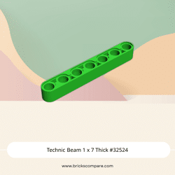 Technic Beam 1 x 7 Thick #32524 - 37-Bright Green