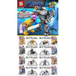 SY SY1318-8 Avengers: Gears of War, Anti-Hulk Armored Battle, Thanos, 8 minifigure combinations