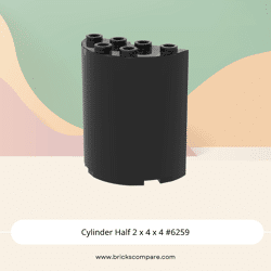 Cylinder Half 2 x 4 x 4 #6259 - 26-Black