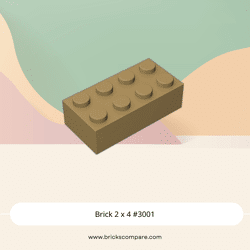 Brick 2 x 4 #3001 - 138-Dark Tan