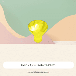 Rock 1 x 1 Jewel 24 Facet #30153 - 44-Trans-Yellow