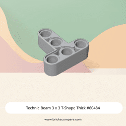 Technic Beam 3 x 3 T-Shape Thick #60484 - 194-Light Bluish Gray