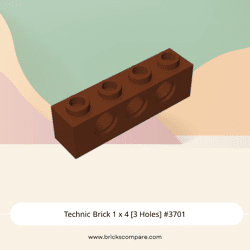 Technic Brick 1 x 4 [3 Holes] #3701 - 192-Reddish Brown