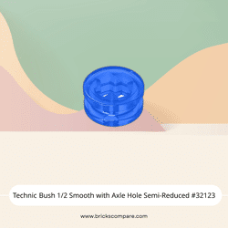 Technic Bush 1/2 Smooth with Axle Hole Semi-Reduced #32123 - 43-Trans-Dark Blue