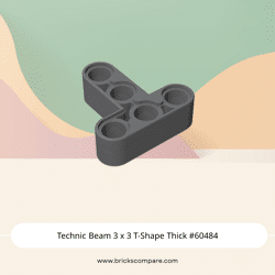 Technic Beam 3 x 3 T-Shape Thick #60484 - 199-Dark Bluish Gray
