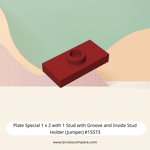 Plate Special 1 x 2 with 1 Stud with Groove and Inside Stud Holder (Jumper) #15573 - 154-Dark Red