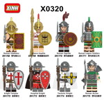 XINH X0320 8 minifigures: Roman soldiers, Greek soldiers, Crusaders