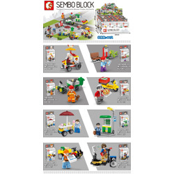 SY 601037-7 8 small scenes of street minifigures