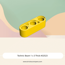 Technic Beam 1 x 3 Thick #32523 - 24-Yellow