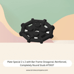 Plate Special 2 x 2 with Bar Frame Octagonal, Reinforced, Completely Round Studs #75937  - 26-Black