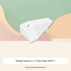Wedge Sloped 4 x 2 Triple Right #43711 - 1-White