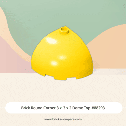 Brick Round Corner 3 x 3 x 2 Dome Top #88293 - 24-Yellow
