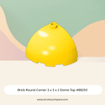 Brick Round Corner 3 x 3 x 2 Dome Top #88293 - 24-Yellow