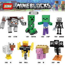 XINH 1563 Minecraft: Build dolls with 8 redstone monsters, big creepers, big zombies, withering skeletons, chickens, blazes, pigs, and withering