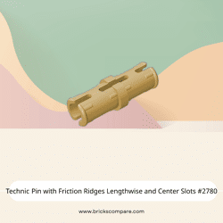Technic Pin with Friction Ridges Lengthwise and Center Slots #2780 - 5-Tan