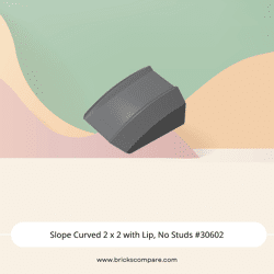 Slope Curved 2 x 2 with Lip, No Studs #30602  - 199-Dark Bluish Gray