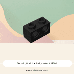 Technic, Brick 1 x 2 with Holes #32000 - 26-Black