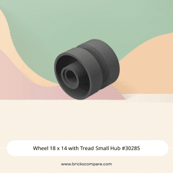 Wheel 18 x 14 with Tread Small Hub #30285 - 199-Dark Bluish Gray