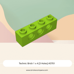 Technic Brick 1 x 4 [3 Holes] #3701 - 119-Lime